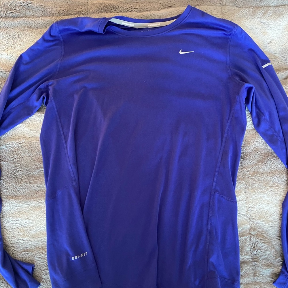 blue/purple nike drifit long sleeve